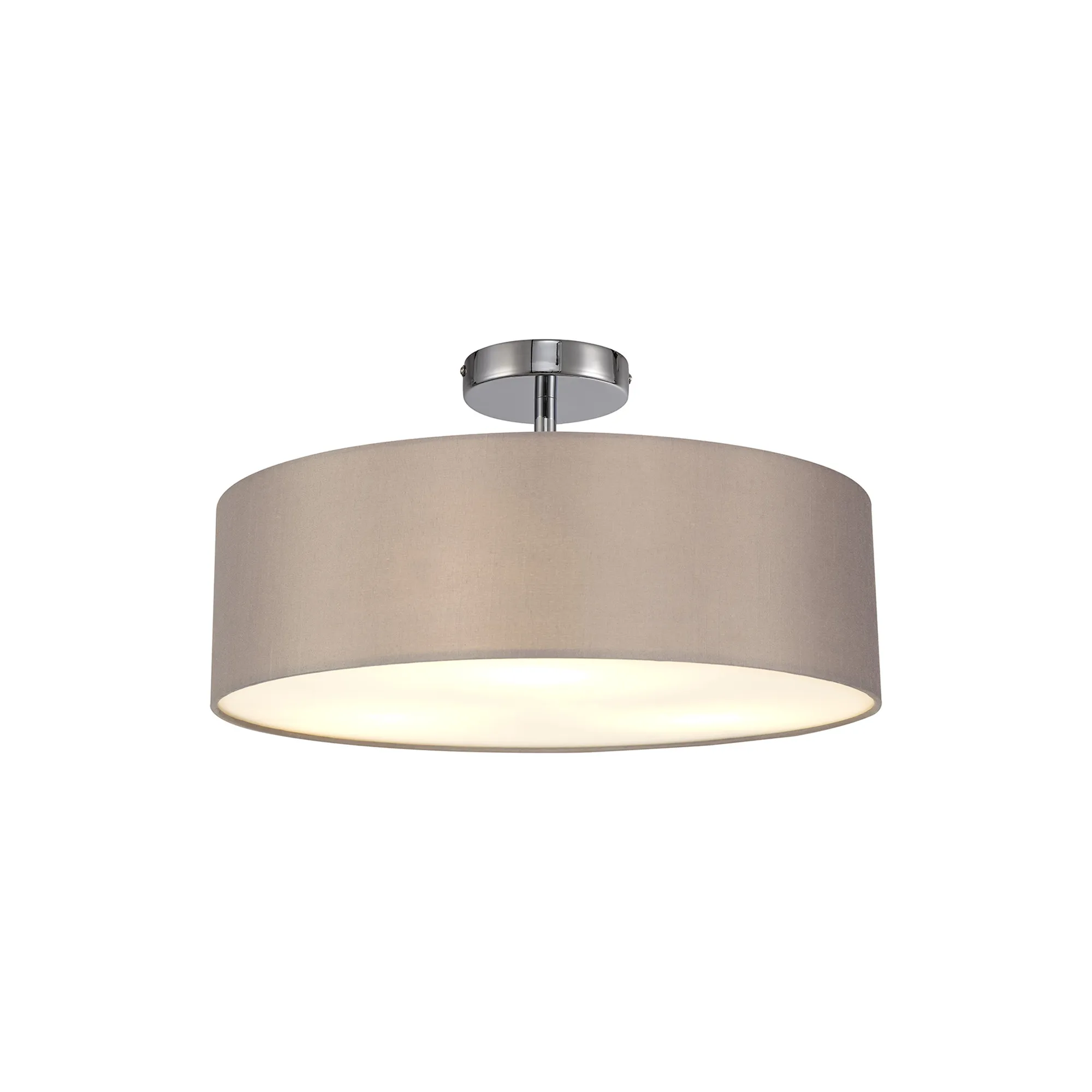 Baymont 45cm, Semi Flush 3 Light Polished Chrome, Grey/White